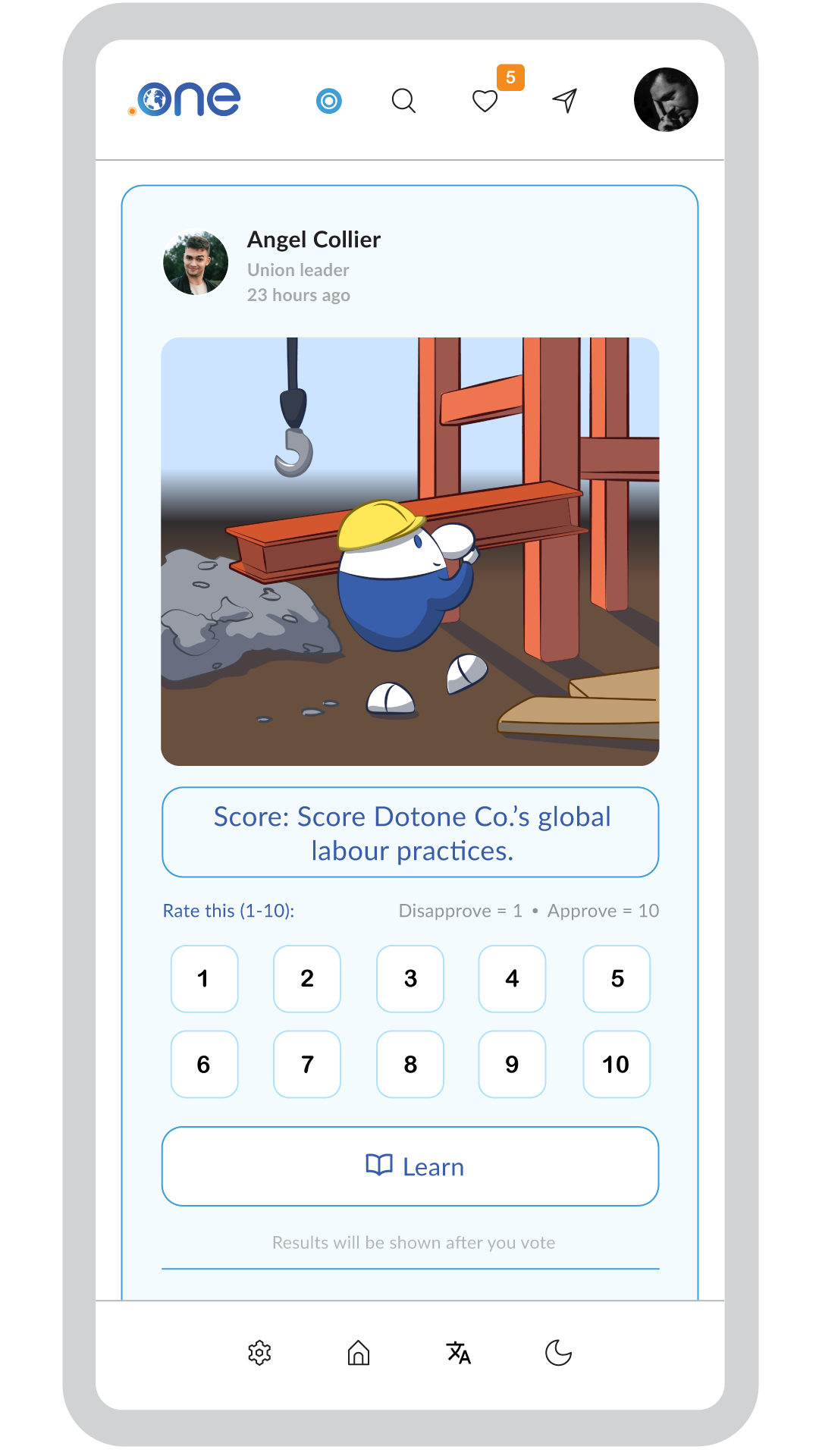 Global Business poll preview in the .one app